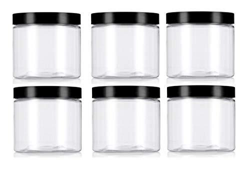 8 oz Clear Plastic Straight Sided Jars w Cap